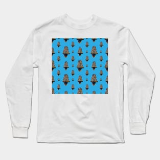 Toot Sweet - Colorful Blue Pattern Of An Owl On A Perch Long Sleeve T-Shirt